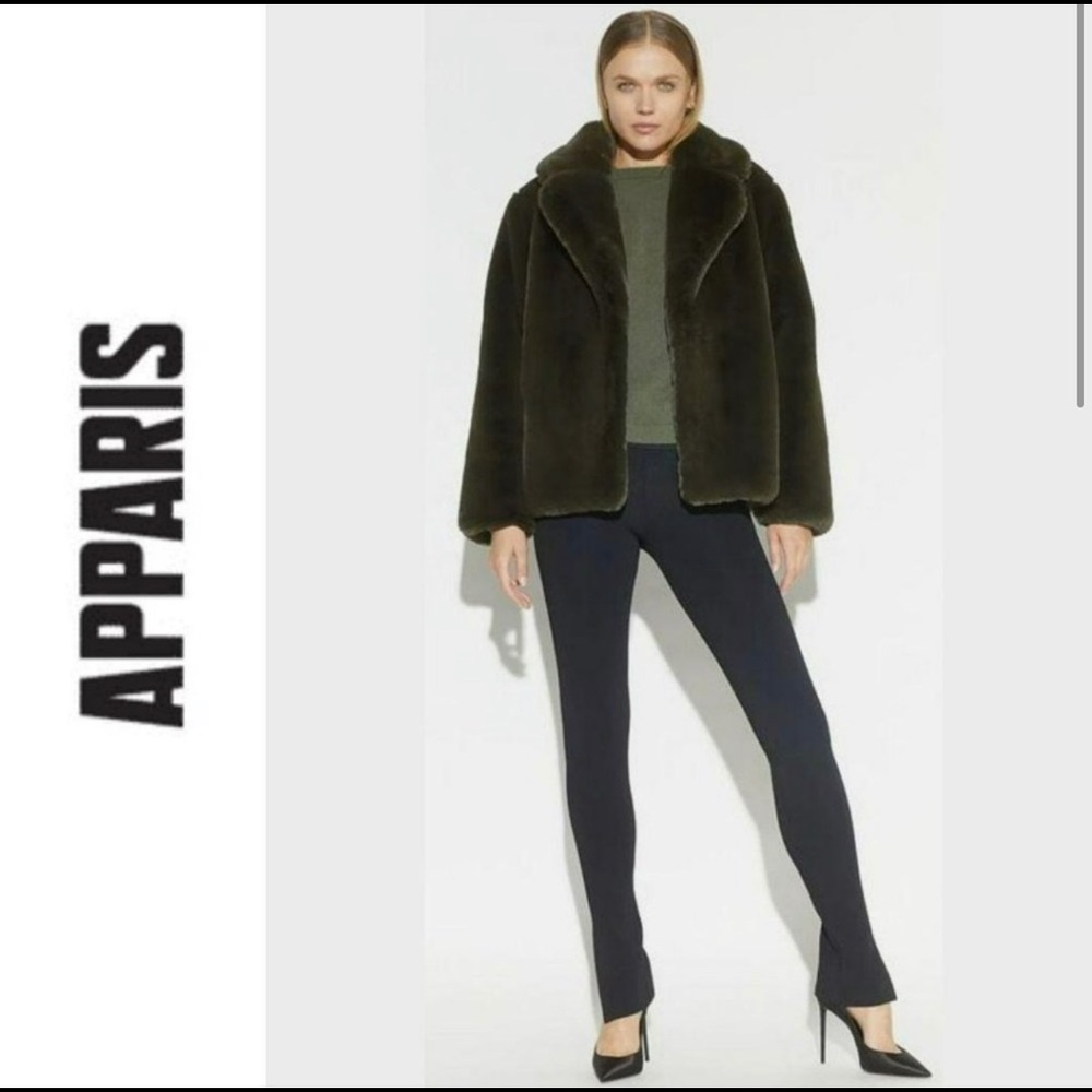 Dark Green Faux Fur Coat!